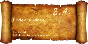 Ender Andrea névjegykártya